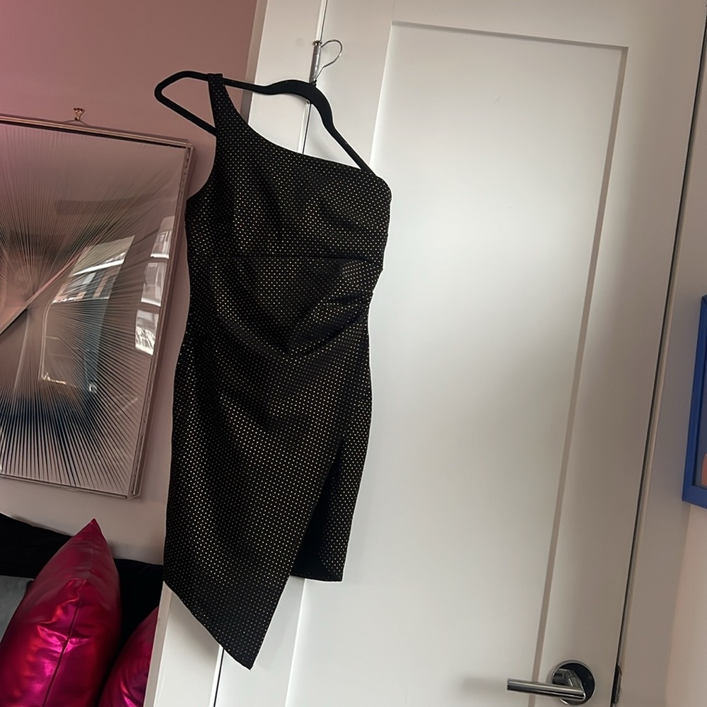 LNL Asymmetrical Mini Dress SMALL - one arm - fully lined - ONLY WORN ONCE